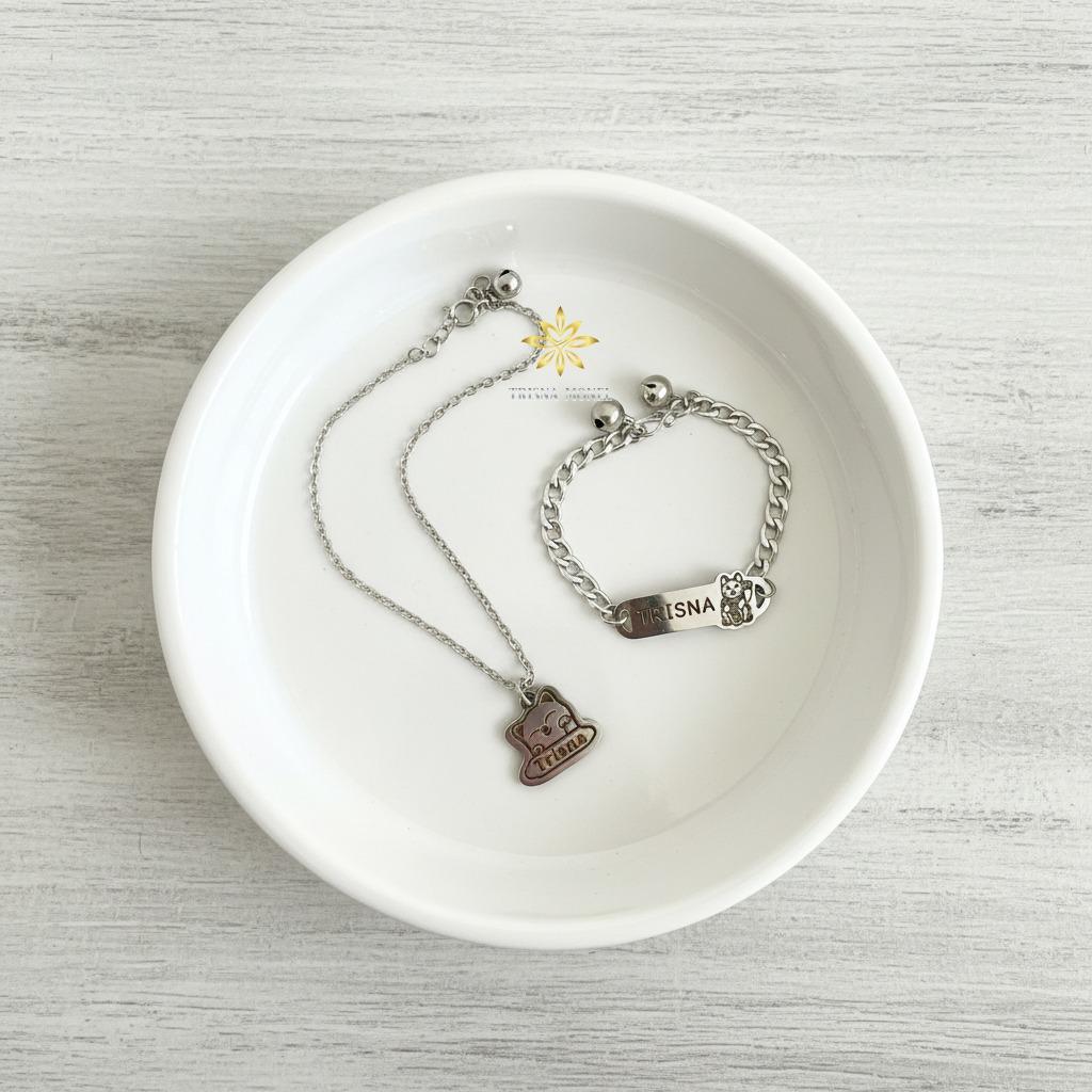 Koleksi Kalung Nama Stainless Steel Trisna Monel